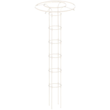 Structure métallique de jardin SP pour plantes grimpantes - Treillis solide noir avec cercles supérieurs, facile à installer sans outils, taille 90-210 cm, 1 pièce (1/5)