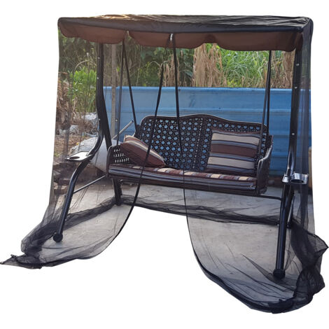 [Filet de Protection pour Balançoire de Patio] [Premium Mesh] [Zipper Waterproof Breathable] pour Balançoire 2 Places Outdoor 125x155x200cm Noir