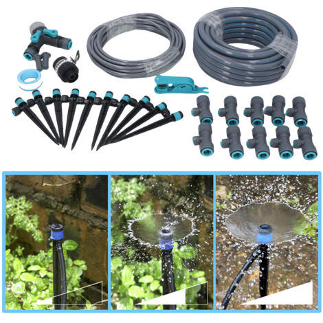 [Kit d'Irrigation Goutte à Goutte] Kit Irrigation Autonome 10m, Tuyau PVC, 10 Sprayers, Système Arrosage Intelligent Jardin/Gazon/Courtyard/Greenhouse (1/5)