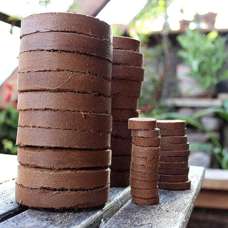 Coco Coir Compressé, 10 Pièces, 100% Fibre de Coco Naturelle, 30x10mm/50x15mm/60x25mm/80x20mm (1/5)