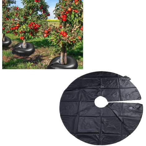 Anneau d'arrosage pour arbres PVC 15 gallons 35.4 pouces Système d'irrigation goutte à goutte Sachet d'eau rond Sac d'arrosage pour plantation jardinage arbres et arbustes Noir (1/5)