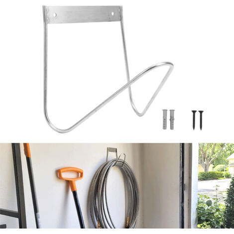 Porte-Serviette de Jardin Support Murale Solide en Inox 304 pour Tuyau 1/2in à 3/4in Cordon Garage Organisation Sans Danger de Trébuchement 90ft Capacité (1/5)
