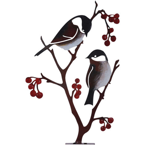 Carte métal animal silhouette oiseau noir Ornement jardin extérieur Artisanat décoratif maison (1/5)
