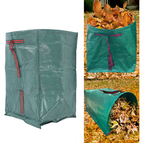 Sac de jardin polyvalent avec supports (2 pièces) - Matière PP résistante, capacité 200L, forme demi-cercle et imperméable - Inclus gants de jardinage (1/5)