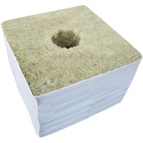 Cube de Culture en Laine de Roche - Bloc de 10x10x6.5cm - Idéal pour Hydroponie et Germination (1/5)