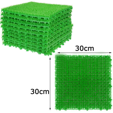 [Tapis d'herbe artificielle] + GrassMat + 30x30cm + [interlockable, antidérapant] (1/5)