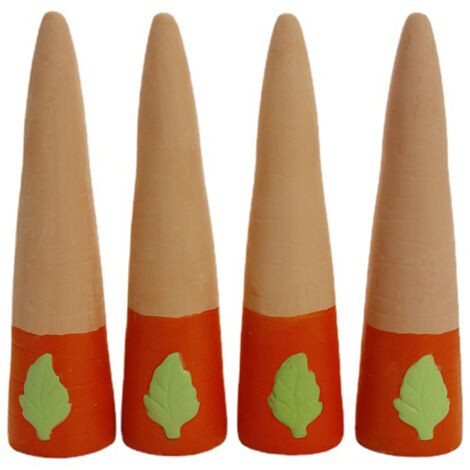 Gobelet d'arrosage automatique pour plantes - 4 pièces en céramique - Orange et Blanc - 105ml et 200ml (1/5)