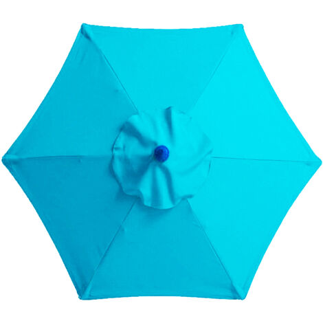 [Housse de remplacement pour parasol de patio] + [–] + [Canopy 6 branches] + [Toile polyester résistant aux UV 160G, bleu paon, 2.7m] (1/5)