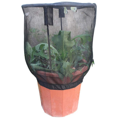 Insect Bird Barrier Bug Netting Mesh/Plastic Black 25x30cm Protection des plantes contre insectes et oiseaux avec cordon de serrage (1/5)