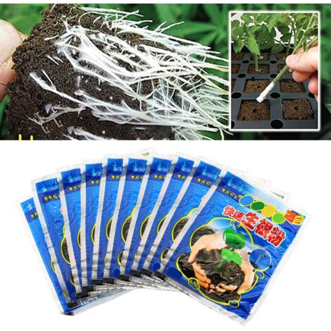 Poudre de Racines - Hormone de Racines pour Transplantation Rapide - Fertiliser Racines pour Plantes et Fleurs - Kit de 50 Sachets de 10g