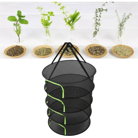 Séchoir Plante 60cm Diamètre 4 Niveaux Zippé Polyester Filet Stockage Plantes Herbes (1/5)