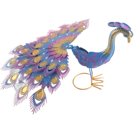 Statue de jardin - Peacock - GZD01 - Paon en métal résistant aux intempéries de 43cm pour patio (1/5)
