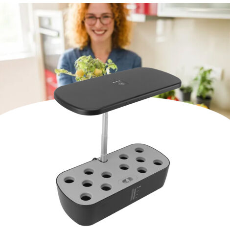 Kit hydroponique indoor jardin avec lumière LED 12 pots ABS 39x18cm système intelligent sans terre (1/5)