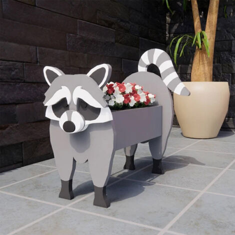 Pot de Plante Animal pour Succulentes et Petites Fleurs PVC - Raccoon 34x24cm (1/5)