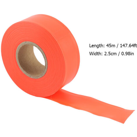 Ruban de Marquage PVC Camping 45m Orange Ruban d'Alerte Non Adhésif Haute Visibilité (1/5)