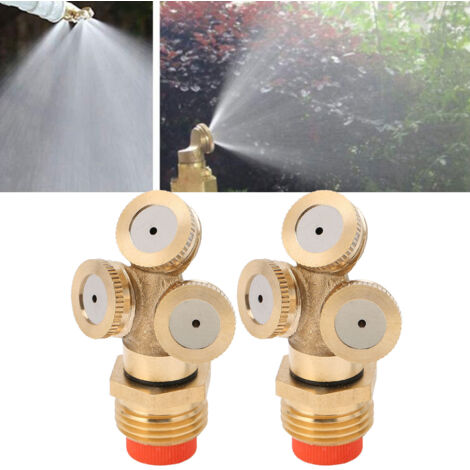Tête d'arrosage G1/2 3 jets avec filtre 2PCS en cuivre pour jardin [Arrosage haute pression] [Irrigation] (1/5)