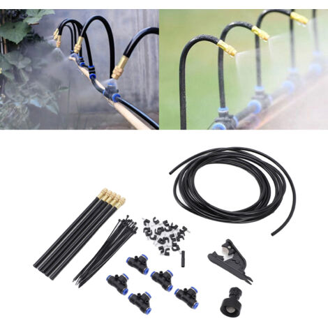 Kit de Irrigation goutte-à-goutte automatique pour patio avec 5 tuyaux 5m et 5 diffuseurs universels ajustables (1/5)