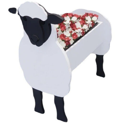 Pot de Fleurs DIY "Sheep" (34x24 cm) - Jardinière Décoration Animale pour Succulentes et Semis (1/5)