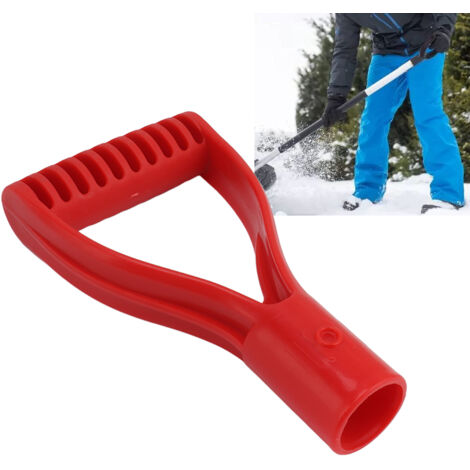 Manche de Pelle en Plastique - Diamètre Interne 32mm - Type D - Remplacement pour Travaux de Jardinage et Déneigement - Rouge (1/5)