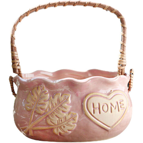 Pot de Fleurs Céramique Main Panier Drainage - 3 Formats & 8 Coloris (1/5)