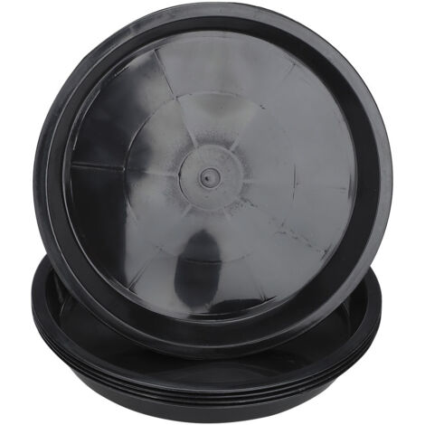 Soucoupe pour Pot de Fleur - Mano - Lot de 5 - Plastique Noir - 6 Dimensions Disponibles - Protecteur Durable - Décoratif (1/5)