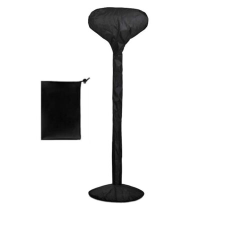 Housse de chauffage patio avec fermeture intégrale imperméable anti-vent résistante à la neige tissu Oxford 210D revêtement argenté noir taille 52x180cm (1/5)