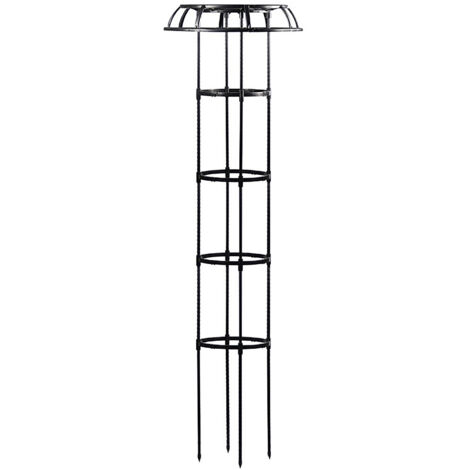 Support pour plantes montantes (Φ25.4-H165cm-Noir) - Treillis jardinière, Support pour rosiers, tomates et cucumbers (1/5)