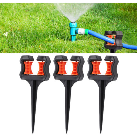 Garden Hose Guide Spike,Hose Guide Stake,Gardeur de Tube d'Eau avec Roulette pour Irrigation Extérieure, 3 pièces, ABS, 26cm, Positioning Holder (1/5)