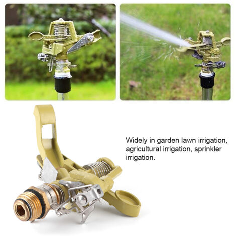 Arroseur Rotatif Zinc Connecteur mâle G1/2 Jet Puissant 10-20m Pour Jardin et Terrain Agricole (1/5)