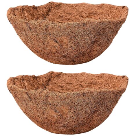 Revêtement en fibre de coco rond pour pots suspendus - 2 pièces 20cm - Remplacement durable et naturel