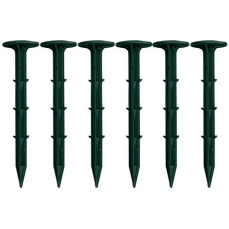 Clou de fixation pour jardin - modèle Cône Pro - plastique robuste 11cm - 6 pièces vert/ noir (1/5)