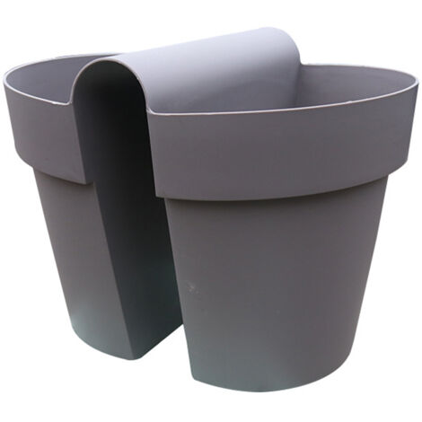 Pot pour plantes suspendues Gardrail PP résine durable Pot de fleurs pour bureau et balcon modèle Gray Capacity Plus 33cm 1 pièce (1/5)