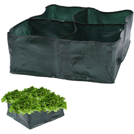 Bac de culture 4 compartiments PE 60x60x25cm jardinage urbain avec drainage écologique