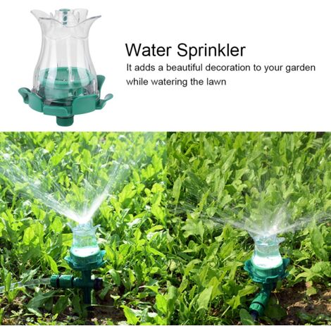 [Arroseur de jardin]  Sprinkler LED multicolore pour pelouse avec effet lumineux et génération hydroélectrique incorporée, PP, 35 cm (1/5)