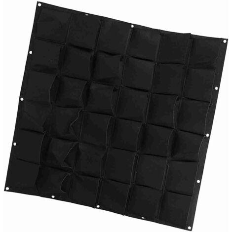 Sac de culture murale verticale  Sac de plantation à 36 poches  Tapis de feutre  Noir  1 x 1m (1/5)
