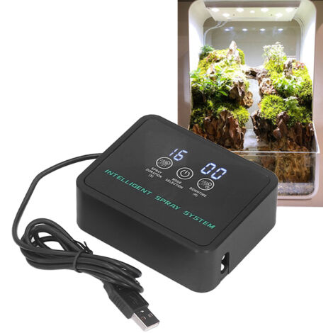 Atomiseur Reptile Intelligent Humidificateur Automatique ABS Plastique avec Nozzles Rotatifs 360°, Fogger Terrarium, Timer Intelligent (1/5)