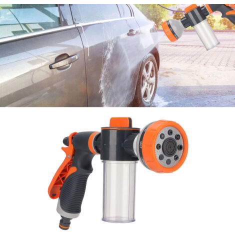 Pistolet de Jardin 8 Jet Multifonction avec Soap Dispenser - Zinc Alloy/PVC - 26.5cm - 150ml - Lavage Auto Plantes Animaux (1/5)