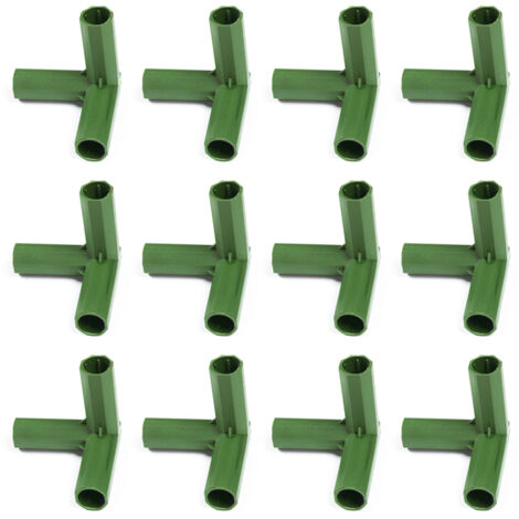 Fixe de jardin pour serre et pergola - Connecteur PP vert 11mm - 12 pièces pour plantes grimpantes (1/5)