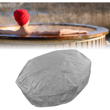 Bain Chaud Couverture Rond Lavage Étanche Polyester Taffeta Argent 190cmx30cm Gris (1/5)