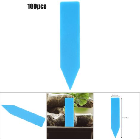 Marqueur de Plante PVC - Lot de 100 Étiquettes de Nom pour Jardin Fleurs Bleu (5x1cm) (1/5)