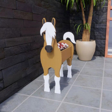 Pot de Fleurs Animal PVC Assemblable - Pot pour Succulentes et Petites Fleurs en Forme de Cheval 34x24cm (1/5)