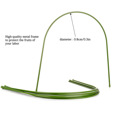 Serres de jardin [Couverts de rang] + [Matériel : tube en plastique revêtu de plastique] + [Dimensions : Largeur 50cm, Point plus élevé 50cm] + [6 x Hoops de plantes] + [Protection des plantes et germ (1/5)