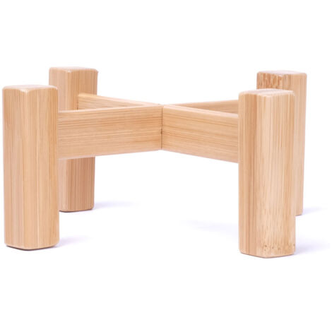 Support pour plantes en bambou naturel - Stand décoratif rustique Burlywood 14x14x6cm - Porte-bouquet élégant pour salon et bureau (1/5)