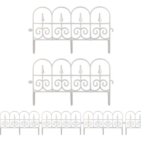 Enceinte Garden en PP [Type de produit] Garden Fence PP [Description] Décoratif à la Maison, Centre Commercial [Descriptive keywords] Assemblé et Flexible L 58cm W 34cm, 6 Pièces Blanc (1/5)