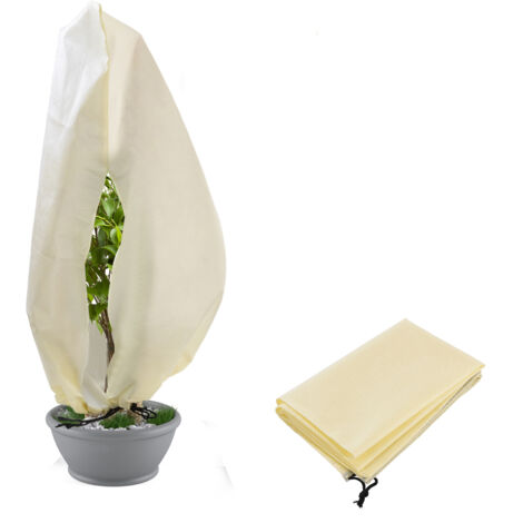 Housse de Protection Anti-Gel pour Plantes - Marque Non-Specifiée - Modèle Standard avec Cordon Adjustable - Polyvalente (Non-woven Fabric Ivory, Taille 80x60cm à 200x240cm) (1/5)