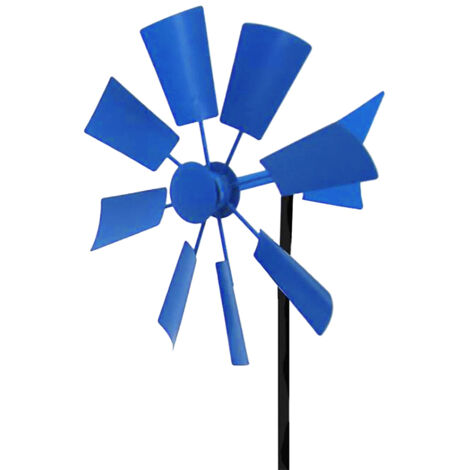Éolienne Réflectante Anti-Pigeons Élément Décoratif en Fer (61cm) Multicolore Bleu Jaune Brun 1 Pièce (1/5)
