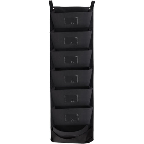 Sac de Culture Suspendu - Jardinage - 7 Poches - Non-Tissé - 160x30x5cm - Noir/Gris (1/5)