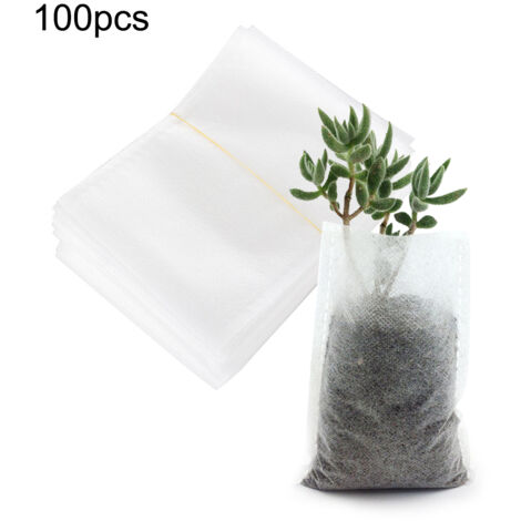 【Sac de Culture pour Plantes】100Pcs Non Woven Fabric Conteneur Respirant pour Arbres 25x25cm (1/2)