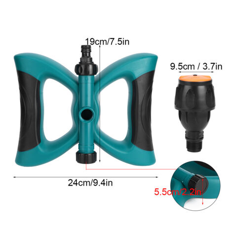 Arroseur Rotatif Automatique 360° pour Jardin, Pelouse et Irrigation - ABS Durable, Diamètre 16-20m (Base + 1 Busé) (1/5)