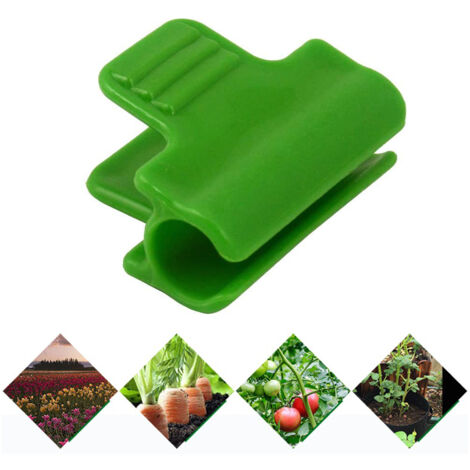 Serre et agriculture clamp ABS vert pour tuyaux/stakes 16mm - lot 24 pièces fixation idéale (1/5)
